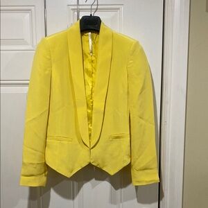 New Truth and Pride yellow 100% silk blazer jacket